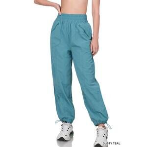 NEW STYLE UP parachute jogger pants in teal